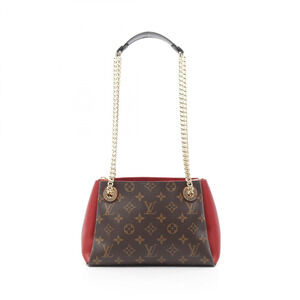 Louis Vuitton Surene Shoulder Bag Canvas Leather Monogram Brown Red